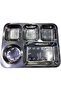 5 Compartment Stainless Steel Dinner Plate with Free Spoon