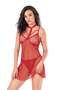 Women's, red, short tulle nightgown - 2