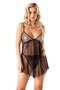 Women's, black, short tulle nightgown