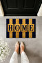 Modern Digital Print Doormat - Yellow-Dark Blue Fan-Shaped Door Mat - 2