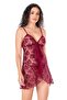Women's, burgundy, short tulle nightgown - 2