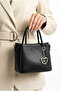 Mini Size Black Heart Accessory Detailed Long Arm Strap Crossbody Bag