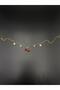 316L Stainless Steel Gold Color Cherry and Flower Figured Elegant Anklet with Drop Stones - 8