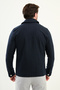 Striped Slim Fit Shirt Collar Zipper Men's Coat Navy Blue - 39654.25K - 5