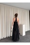 Black Rose Detailed Chiffon Dress - 2485 - 8