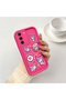 Samsung Galaxy S21 Fe Compatible Pink Red Silicone Case Shockproof Camera Protection - 3