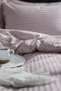 Single Cotton - Satin 210 Tc (83 Thread) Striped Duvet Cover Set Plum