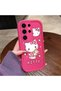Samsung Galaxy S24 Ultra Compatible Pink Red Silicone Case Shockproof Camera Protection - 4