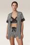 Women's Black Striped Satin Shorts