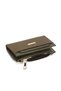 Women's Zippered Portfolio Wallet Card Holder Textured Vegan Faux Leather - Medium Size - 3