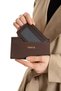 Women's Zippered Portfolio Wallet Card Holder Textured Vegan Faux Leather - Medium Size