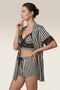 Women's Black Striped Satin Shorts - 3