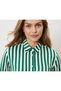Women's Blouse, Striped, Green - 2