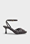 Women's Oval Toe Thin Strap Ankle Strap Heeled Casual Sandals Minori Brown - 3