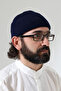 قبعة صلاة شتوية مطوية من أورلون بنمط جوز الهند، قبعة دافئة باللون الأزرق الداكن - 2