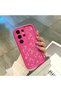 Samsung Galaxy S24 Ultra Compatible Pink Red Silicone Case Shockproof Camera Protection - 3