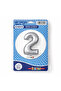 Silver 2 Number Foil Balloon (40X100 cm) – Stylish Party & Birthday Decoration - 2