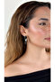 Geometric Patterned Black Half Hoop Earrings - 3