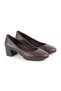 L061.535 Genuine Soft Napa Leather Flexible Round Toe Thick Heeled Women's Classic Shoes - 3