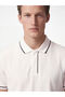 Ecru Polo Neck Pique Men's T-Shirt - 3
