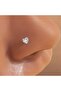 1pcs 0.8x7x3m Titanium Steel Mini Heart L-Rod Nose Stud Exquisite Shiny Zirconia Nose Nostril Pierci - 5