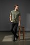 Men's Printed Single Jersey Fabric Basic T-Shirt Slim Fit Cotton Men's T-Shirt Dark Khaki -180 - 6