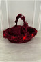 Burgundy Led Lighted Bridal Henna Night Tray and Basket, Wedding, Circumcision, Engagement, Promise, Velvet and Floral - 7