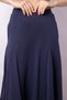 Women's Soft Textured Flexible Fabric High Waist Elastic Waist Pocketed Midi Length Below the Knee Skirt - Navy Blue - 7