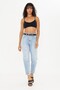 Women's Lycra Mom Jean Pants – High Waist Regular Fit with Laser Detail - 5