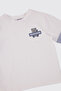 Baby Boy White T-Shirt with Teddy Bear Figure - 3