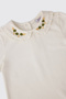Baby Girl Embroidery Detailed Ecru T-Shirt - 3