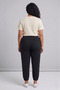 Plus Size Viscose Trousers with Elastic Waist and Cuffs - 3