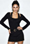 Women's Black Laced Gothic Long Sleeve Blouse Öb261017 60286053