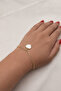 White Heart Charm Steel Bracelet for Lover, Self-Gift with Gift Box, 17cm Adjustable Chain