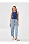 Navy Blue Crew Neck Textured Women's Undershirt - 2