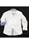 White Cobalt Blue Striped School Children's Shirt - 2