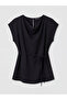 Lcw Modest Black Boat Neck Belted Blouse - 6