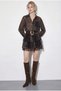 Women's Bitter Brown Lace Detailed Patterned Belted Flounced Tulle Dress 4613 60286057 - 2