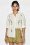 Women's Ecru Embroidered Seasonal Oversize Shirt 71756 60286056 - 2