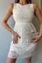 Zero Sleeve Detail Lace Midi Dress - Ecru Ekru - 3