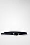 Ovalia Buckle Thin Faux Leather Belt - 2
