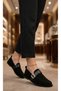 Buckle Moccasin Loafer Suede Casual Women's Shoes (Genuine Leather)