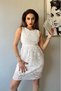 Zero Sleeve Detail Lace Midi Dress - Ecru Ekru - 2