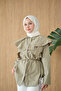 Women's Cape-Look Shirt in Mold Green - 3