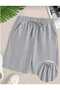 Women's Gray Oversize Fit Shorts Bermuda Comfortable Fit Anti-Sweat - 3