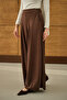 Women's wide leg brown trousers - 3