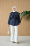 Women's Cape-Look Shirt Navy Blue - 5