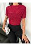 Women's Lace Crop Blouse with Gathered Shoulder Detail - 3