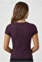 Women's Burgundy Viscose Round Neck Short Sleeve Body - 3