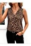 Women's V-Neck Strappy Summer Single Jersey Blouse - 3